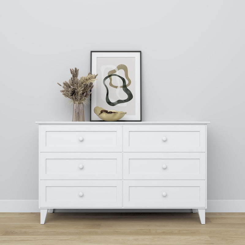 Chest of drawers 6S 154 Scandi wooden in custom RAL/NCS color – solid wood, Nizio
