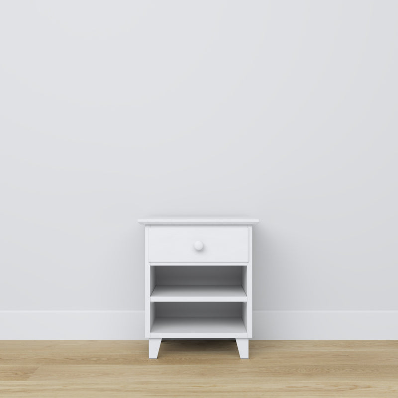 bedside table 1S N02 Scandi wooden in custom RAL/NCS color – solid wood, Nizio