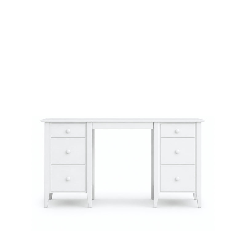Desk with 6 drawers wooden white – office and youth room, scandi