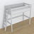 Loft bed grey in children’s room – scandi arrangement, wooden