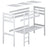 Loft bed with desk natural pine wooden – dimensions, Nizio Home
