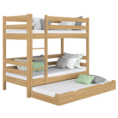Oak Bunk Bed with Mattress Drawer Natural Oak – Scandi Children’s Room