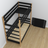 Black and Oak Wooden Bunk Bed with Drawer – Scandi Children’s Room Arrangement