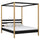 Wooden canopy double bed N01 black/oak – overall view, solid wood