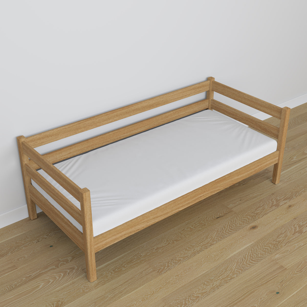 Sofa bed natural oak made of oak – dimensions and diagram, Nizio