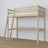 Bleached Oak Loft Bed with Desk – Frame and Slats, Nizio