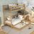 Natural Oak Bunk Bed with Drawer – Oak Safety Rail and Ladder, Nizio