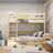 Clear Pine Wooden Bunk Bed with Drawer – Children’s Room, Solid Wood, Scandi