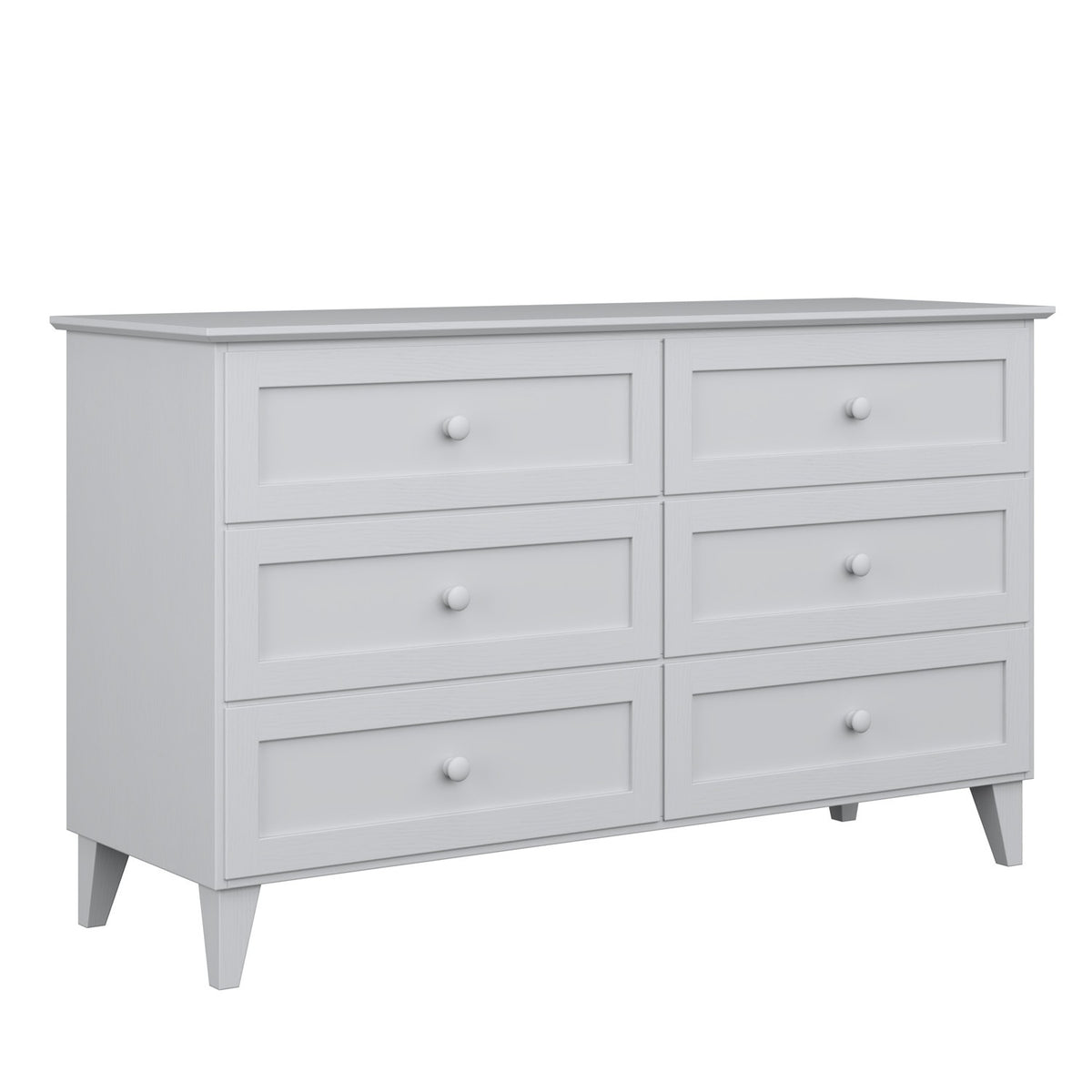 Chest of drawers 6S wooden grey 154 cm in bedroom – Scandinavian arrangement