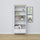 Bookcase with drawer wooden white with oak 80 cm – living room and office, Scandinavian style