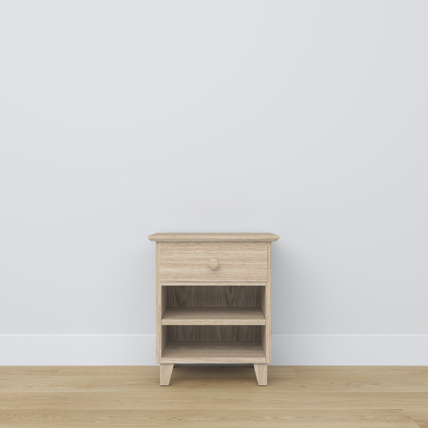 Bedside table with drawer N02 oak bleached oak – bedroom, Scandinavian style