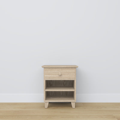 Bedside table with drawer N02 oak bleached oak – bedroom, Scandinavian style