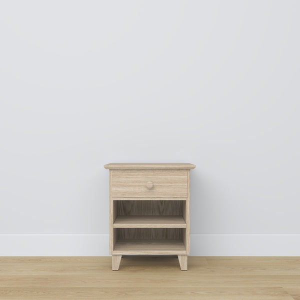 Bedside table with drawer N02 oak bleached oak – bedroom, Scandinavian style