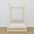 Clear pine canopy bed with drawer – side view, wooden, Nizio