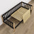 Sofa bed wooden black with oak – wood and joint details, Nizio Home