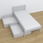 Bed grey with drawer made of wood – angled view