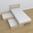 Bleached Oak Bed with Oak Drawer – Angled View
