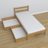 Natural Oak Bed with Oak Drawer – Angled View