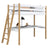 White and Oak Wooden Loft Bed with Desk – Children’s Room, Scandi Nizio