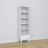 Bookcase 1S 57 white – wooden, all shelves, front view, Nizio