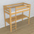 Loft bed natural pine wooden – top view of the sleeping area, Nizio