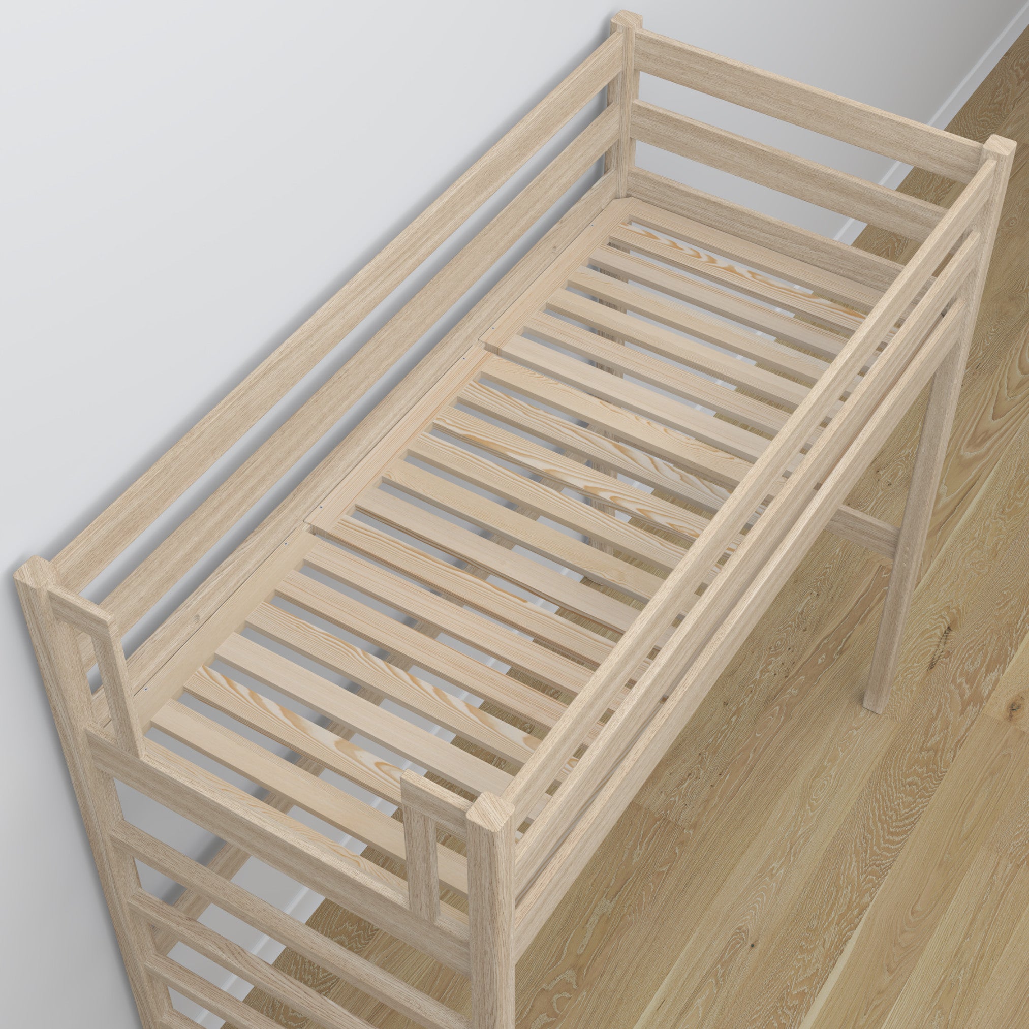 Bleached Oak Loft Bed – Ladder and Joint Details, Nizio Home