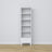 Bookcase with drawer wooden white 57 cm – living room and office, Scandinavian style