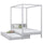 Wooden canopy bed with mattress drawer grey – scandi child’s room