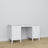 Desk 6S white – wooden, wide tabletop, front view, Nizio