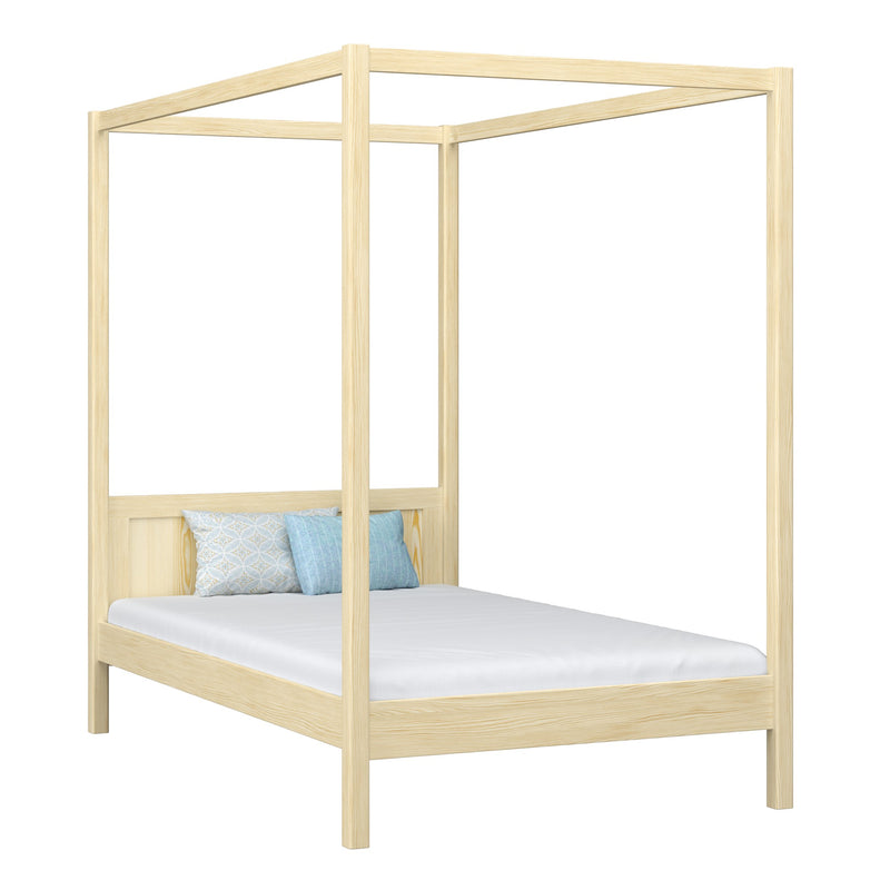 Wooden clear pine canopy bed – child’s room, Scandinavian style, Nizio
