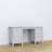 Desk 6S grey – wooden, wide tabletop, front view, Nizio