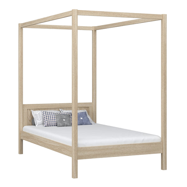 Oak canopy bed bleached oak – child’s room, Scandinavian style, Nizio