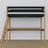Loft bed black/oak wooden – top view of the sleeping area, Nizio