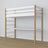 White and Oak Wooden Loft Bed with Desk – Frame and Slats, Nizio