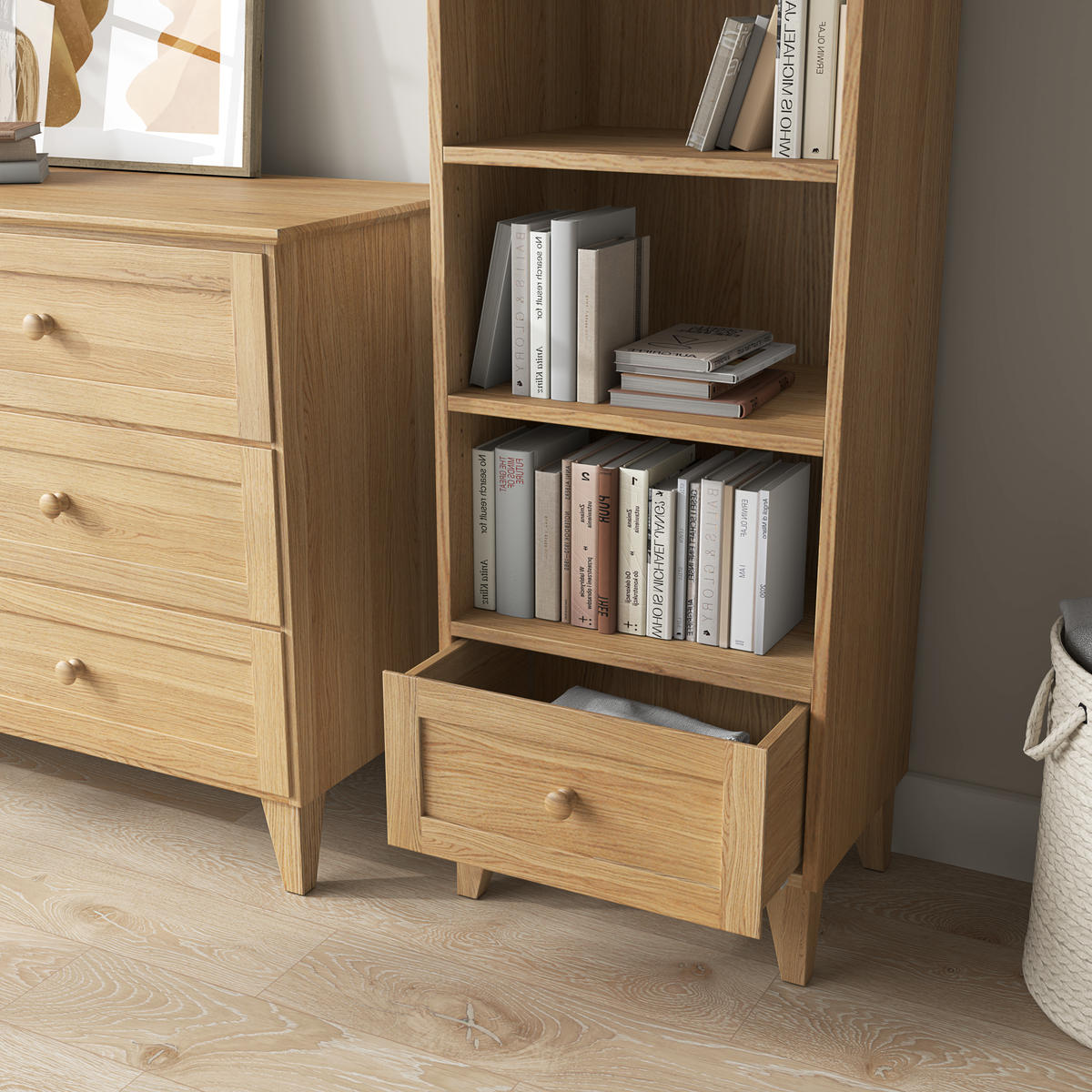 Oak shelf 1S 57 Scandi oak natural