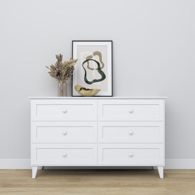 Chest of drawers 6S 154 Scandi wooden in custom RAL/NCS color – solid wood, Nizio