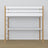 Loft bed white/oak wooden – top view of the sleeping area, Nizio