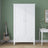 Wardrobe 2D1S white – wooden, closed doors, front view, Nizio
