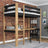 Black and Oak Wooden Loft Bed with Desk – Ladder and Safety Rail