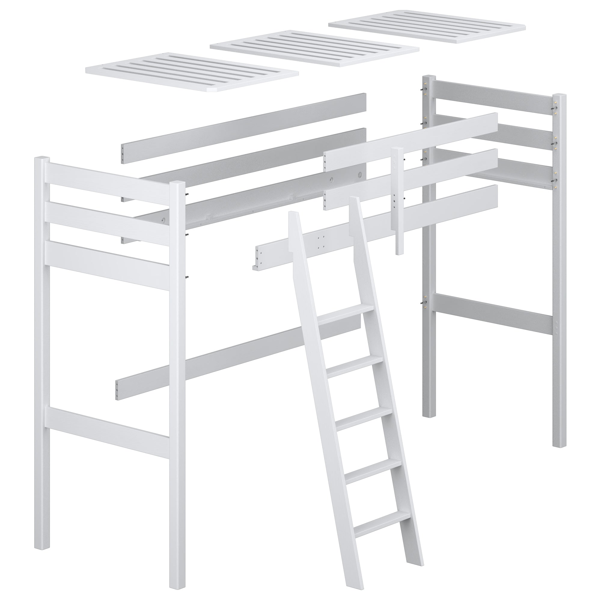 Clear Pine Wooden Loft Bed – Children’s Room Proportions, Nizio
