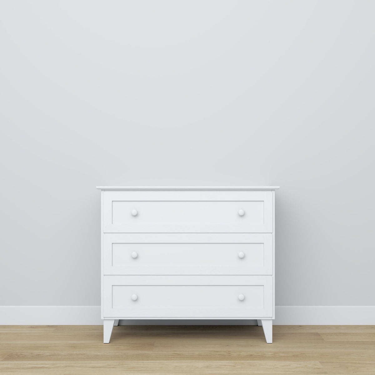 Chest of drawers 3S 105 Scandi wooden in custom RAL/NCS color – solid wood, Nizio