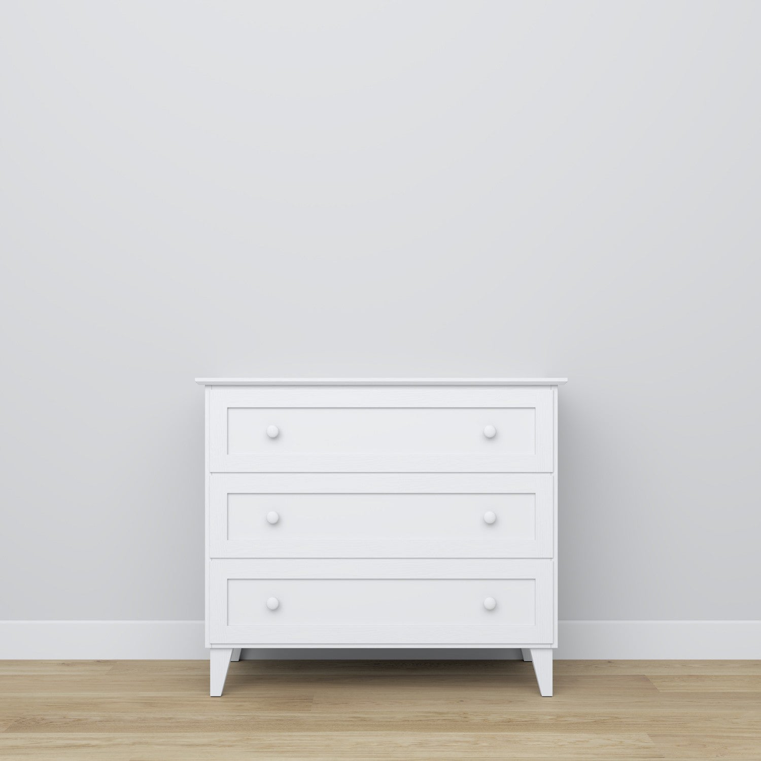 Chest of drawers 3S 105 Scandi wooden in custom RAL/NCS color – solid wood, Nizio