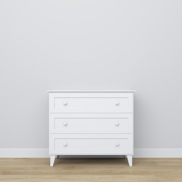 Chest of drawers 3S 105 Scandi wooden in custom RAL/NCS color – solid wood, Nizio