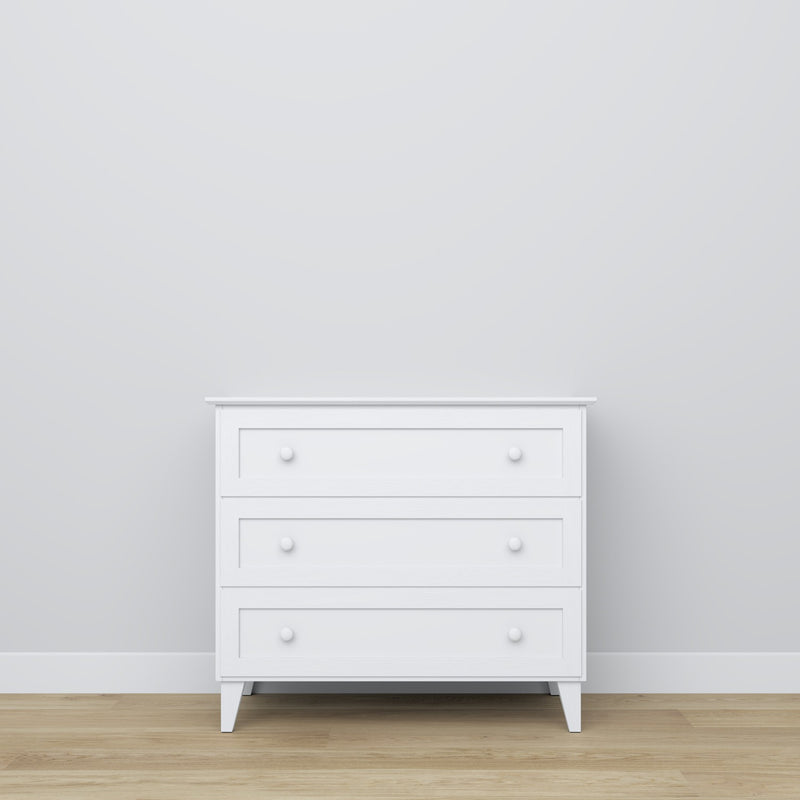 Chest of drawers 3S 105 Scandi wooden in custom RAL/NCS color – solid wood, Nizio