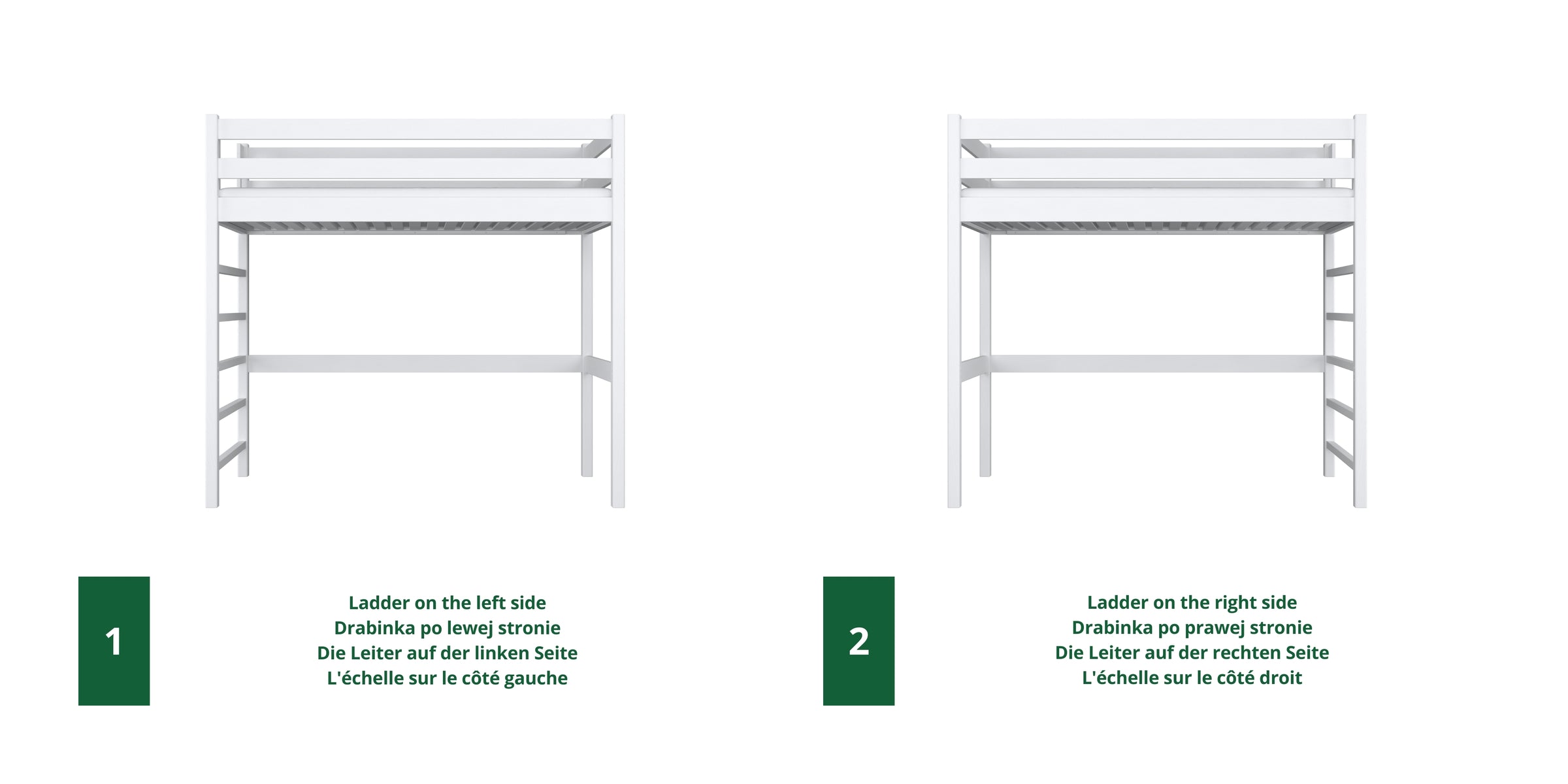 N01 Loft Bed RAL/NCS – Wooden, Color Matched to Your Interior, Nizio Home