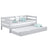 Wooden sofa bed with mattress drawer grey – child’s room, scandi