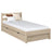 Oak bed with drawer bleached oak – open drawer, storage interior