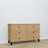 Chest of drawers 6S natural oak with black – oak, closed drawers, front view, Nizio