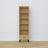 Bookcase with drawer oak natural oak with black 57 cm – living room and office, Scandinavian style