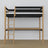 Loft bed black/oak wooden – top view of the sleeping area, Nizio